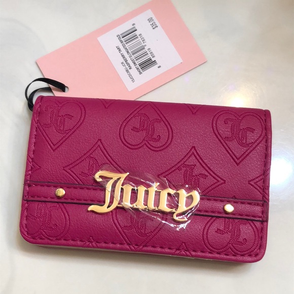 Juicy Couture Raspberry Tart Short Sweet Elongated Bifold Wallet NWT - Picture 1 of 15